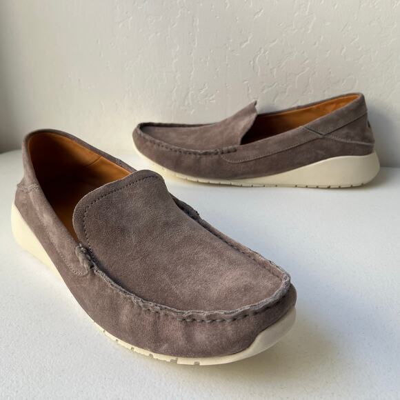 Olukai Ka\'a Suede Loafers Men\'s 13 Gray Drop-In Heel Minimalist Old Money NEW main image 5